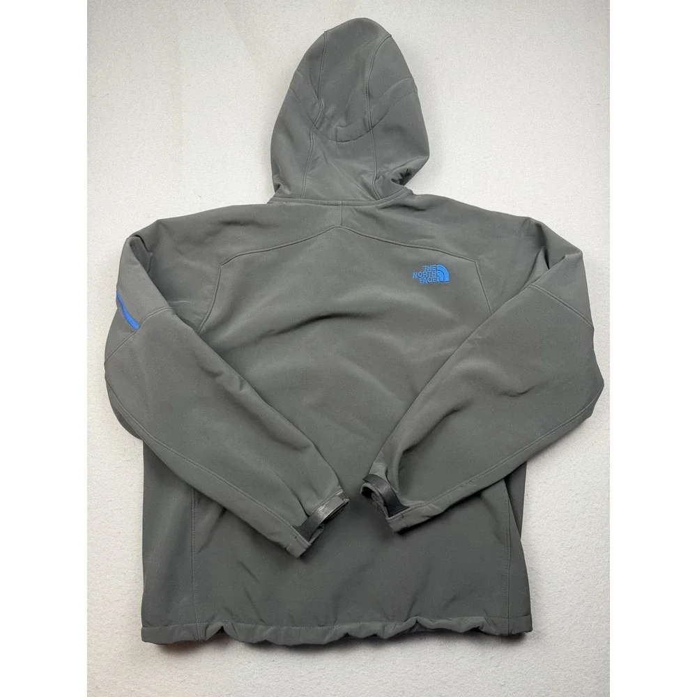 The North Face Apex Elevation Jacket Men LG Gray Blue Full Zip Hooded Insulated